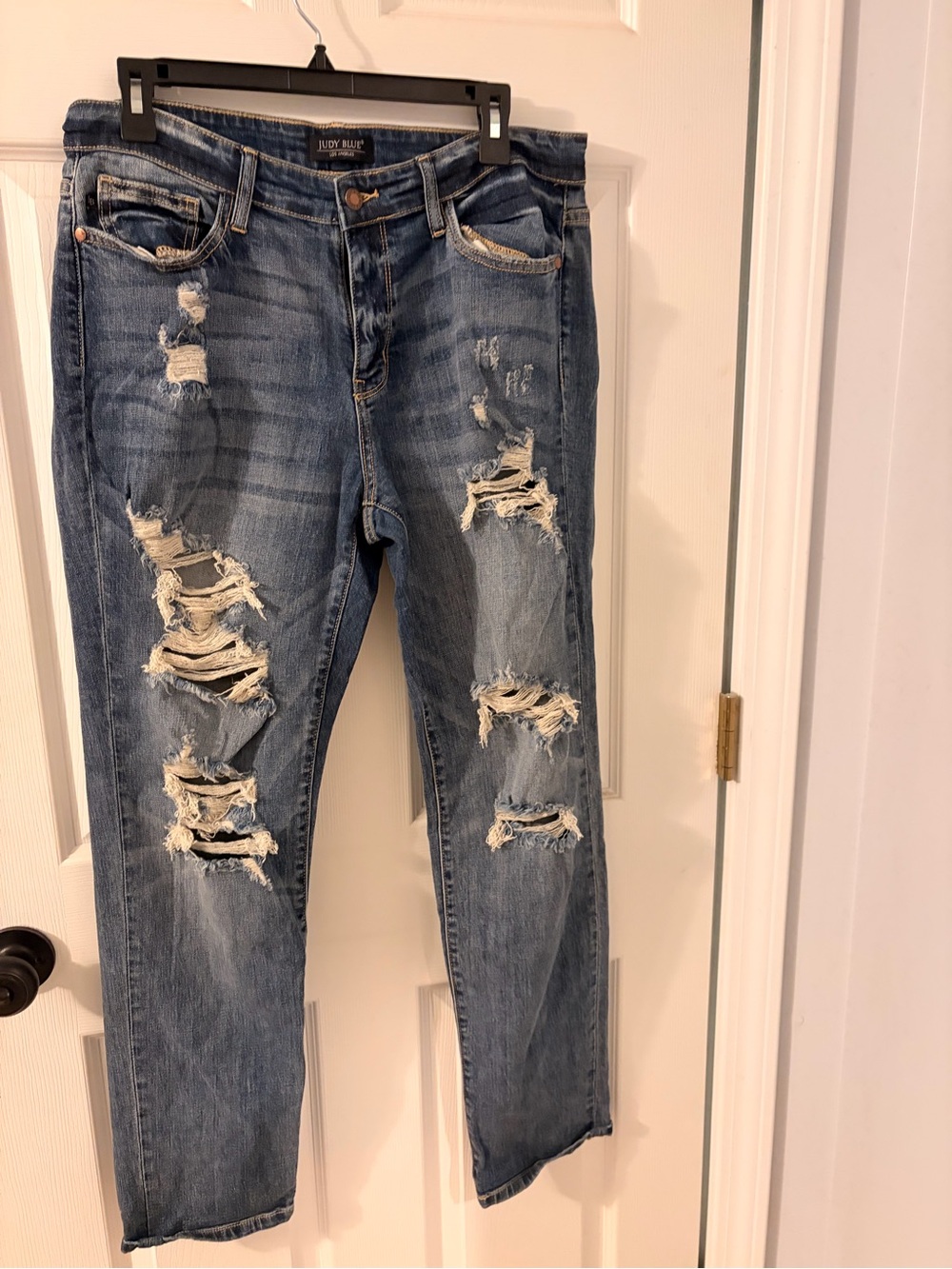 Judy Blue Distressed Light Blue Boyfriend Jeans